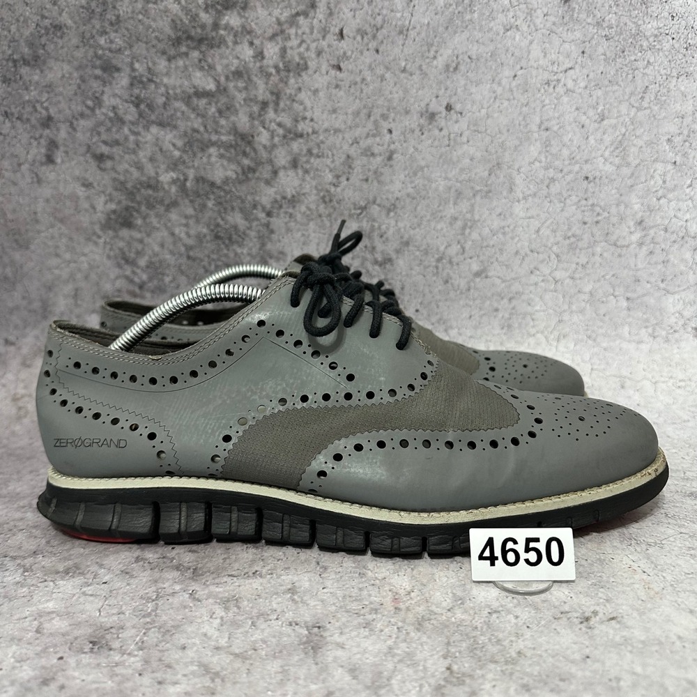 Cole Haan Zerogrand Wingtip Oxford Mens 11 Gray Brogue Leather C14319 Shoes